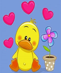 Cute Yellow Duck paint by numbers