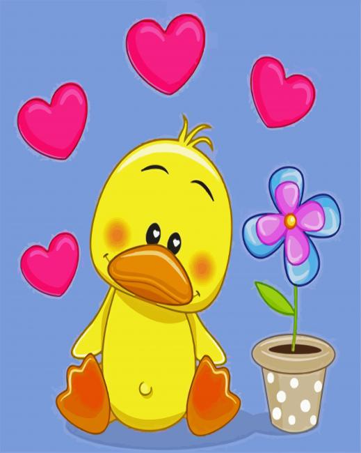 Cute Yellow Duck paint by numbers