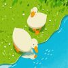 Cute White Ducks paint by numbers