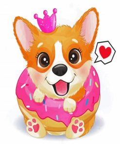 Cute Little Corgi Dog paint by numbers