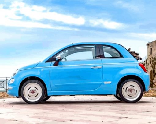 Blue Cian Fiat Car paint by numbers