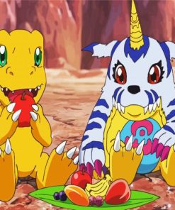 Digmon Augomon And Gabumon paint by numbers