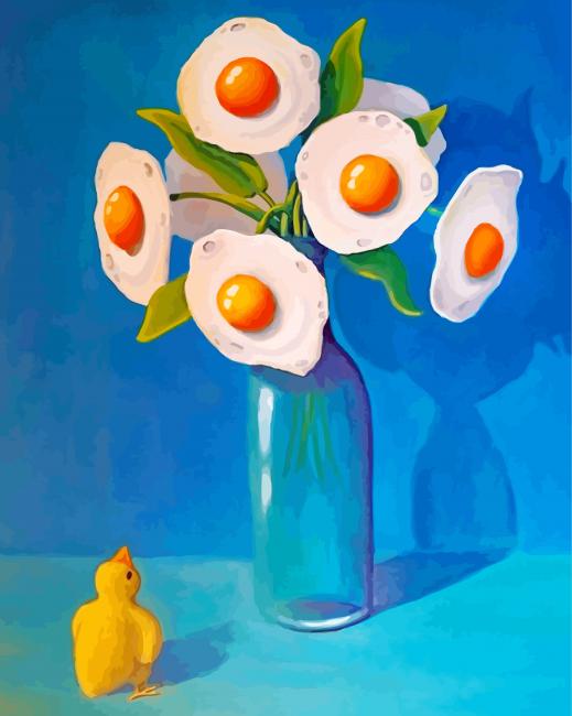 Eggs Flowers Art paint by numbers