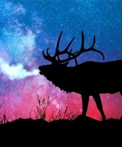 North American Elk Silhouette paint by numbers