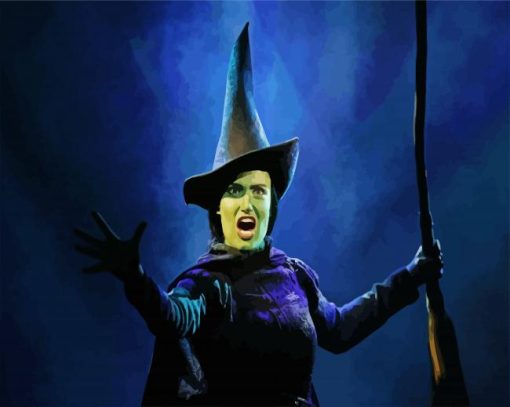 Aesthetic Elphaba With Her Broom paint by numbers