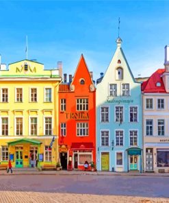 Colorfull Houses Of Estonia paint by numbers