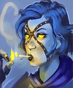 Evil Lady Smoking paint by numbers paint by numbers