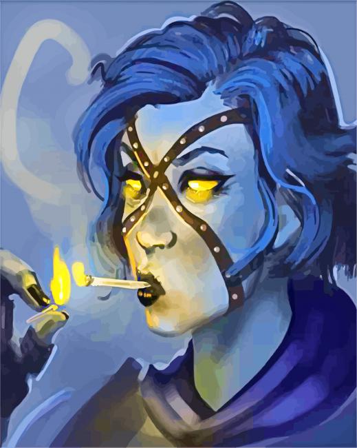 Evil Lady Smoking paint by numbers paint by numbers