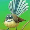 Cute Little Fantail Bird paint by numbers