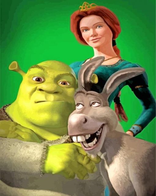 Fiona And Shrek And Donckey paint by numbers