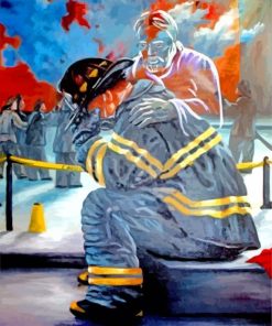 Fire Man Crying Art paint by numbers
