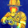 Firefighter With Water Hose paint by numbers