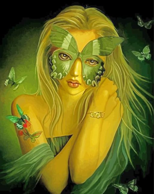 Masked Butterfly Fairy paint by numberd