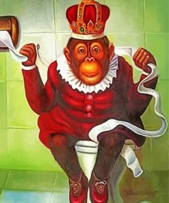 Monkey On A Toilet paint by numbers
