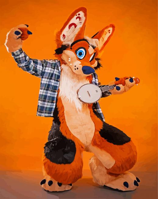 Musician Fursuit Cartoon paint by numbers
