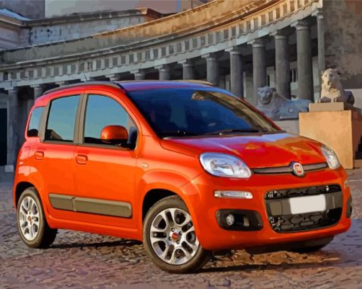 Orange Fiat Car paint by numbers