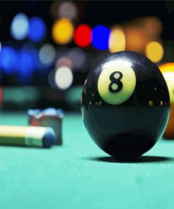 8 Ball pool On Billard Table paint by numbers