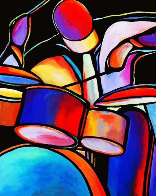 Abstract Drummer Art paint by numbers