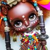 African Little Girl With Beads paint by numbers