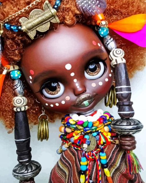 African Little Girl With Beads paint by numbers
