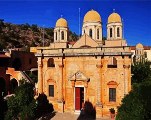 Agia Triada Tzagaroli Monastery Crete Greek paint by numbers