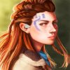 Aloy Horizon Game Character paint by numbers