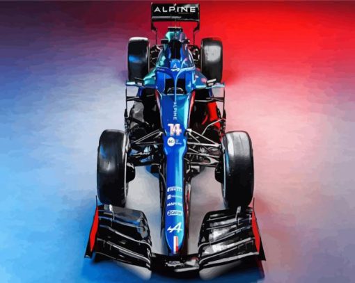 Blue Alpine Formula One paint by numbers