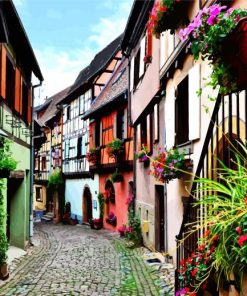 Alsace Streets France paint by numbers