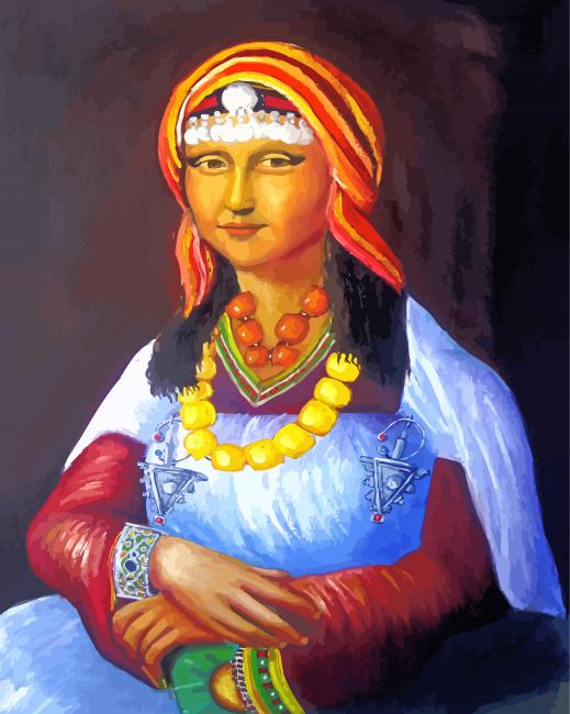 Amazigh Mona Lisa paint by numbers