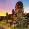 Aesthetic Angkor Wat Cambodia paint by numbers