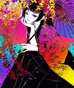 Anime Girl Wearing Kimono paint by numbers