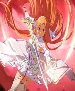 Asuna Fighting Anime paint by numbers