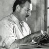 Author Ernest Hemingway B&W paint by numbers