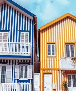 Aveiro Colorful Buildings paint by numbers