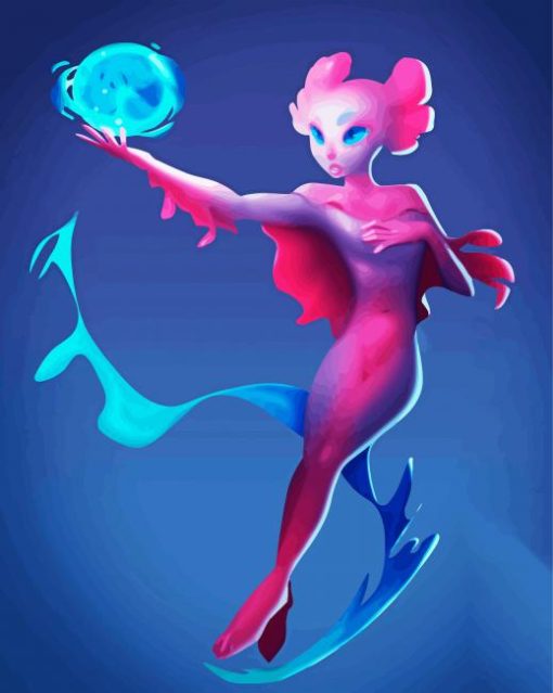 Axolotl Women Animation paint by numbers