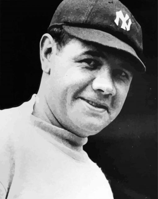 Babe Ruth Black And White paint by numbers