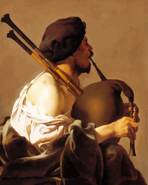 Bagpiper Player paint by numbers