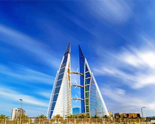Bahrain World Trade Center paint by numbers