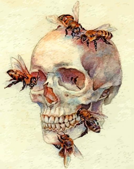 Bees In A Head Bones paint by numbers