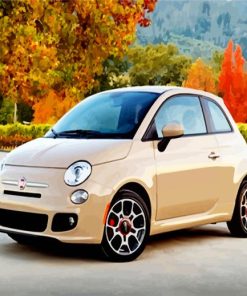 Beige Fiat 500 Car paint by numbers