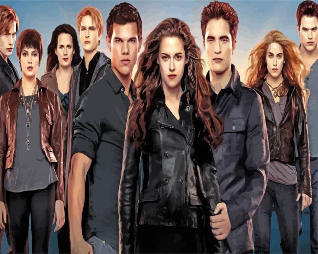 Bella With Twilight Characters paint by number