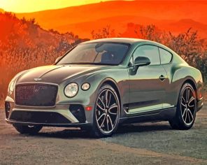 Bentley Car At Sunset paint by number