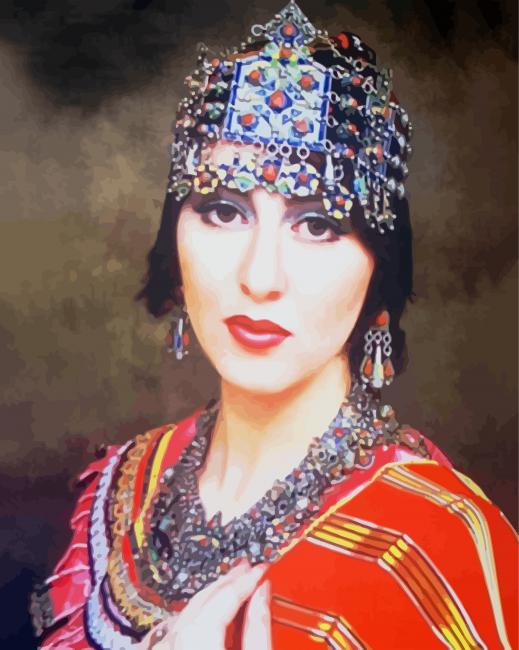 Berber Bride With Headdress paint by numbers