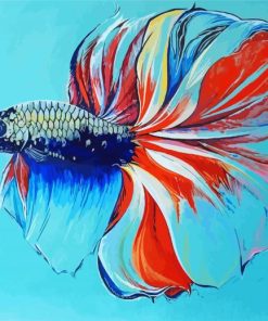 Aesthetic Colorful Betta Siamese Fish paint by numbers