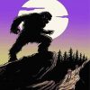 Aesthetic Bigfoot Silhouette paint by numbers
