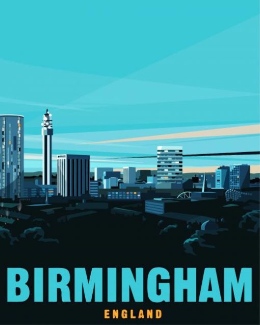 Aesthetic Birmingham Poster paint by numbers