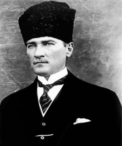 Black And White Mustafa Kemal Ataturk paint by numbers