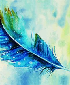 Blue Bird Feather paint by numbers