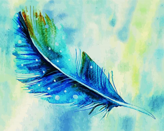 Blue Bird Feather paint by numbers