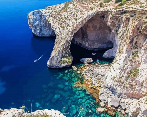 Blue Grotto Capri Italy paint by numbers
